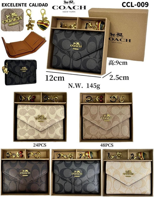 Set de lujo Coac/h monedero incluye 2 llaveros y caja  (F2) ccl-009