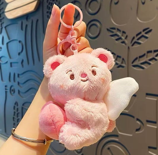 Llavero peluche de oso con alas vibradoras y corazon de (J1) MR01148