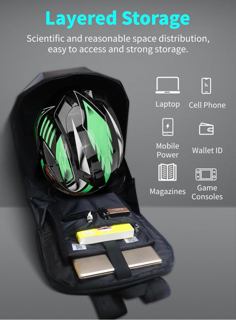 Mochila Eyes Ojos LED de Fibra de Carbono Impermeable – Gran Capacidad 27000