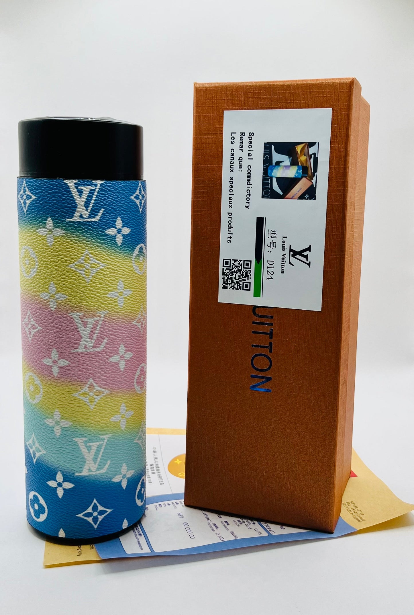 Termo Digital de Acero Inoxidable & Cuero Sintetico 500 ml (Incluye: caja, cubre polvo y certificado) (A3)
