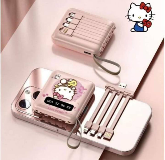 PowerBank Batería portátil con lámpara led y marcador digital para cargar celular con 4 entradas para cargar diferentes dispositivos +10 Diseños Diferentes  (B2) LU3834