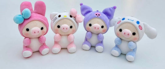 Llavero Peluche de cerdito bebé con pijama de excelente calidad BL-718