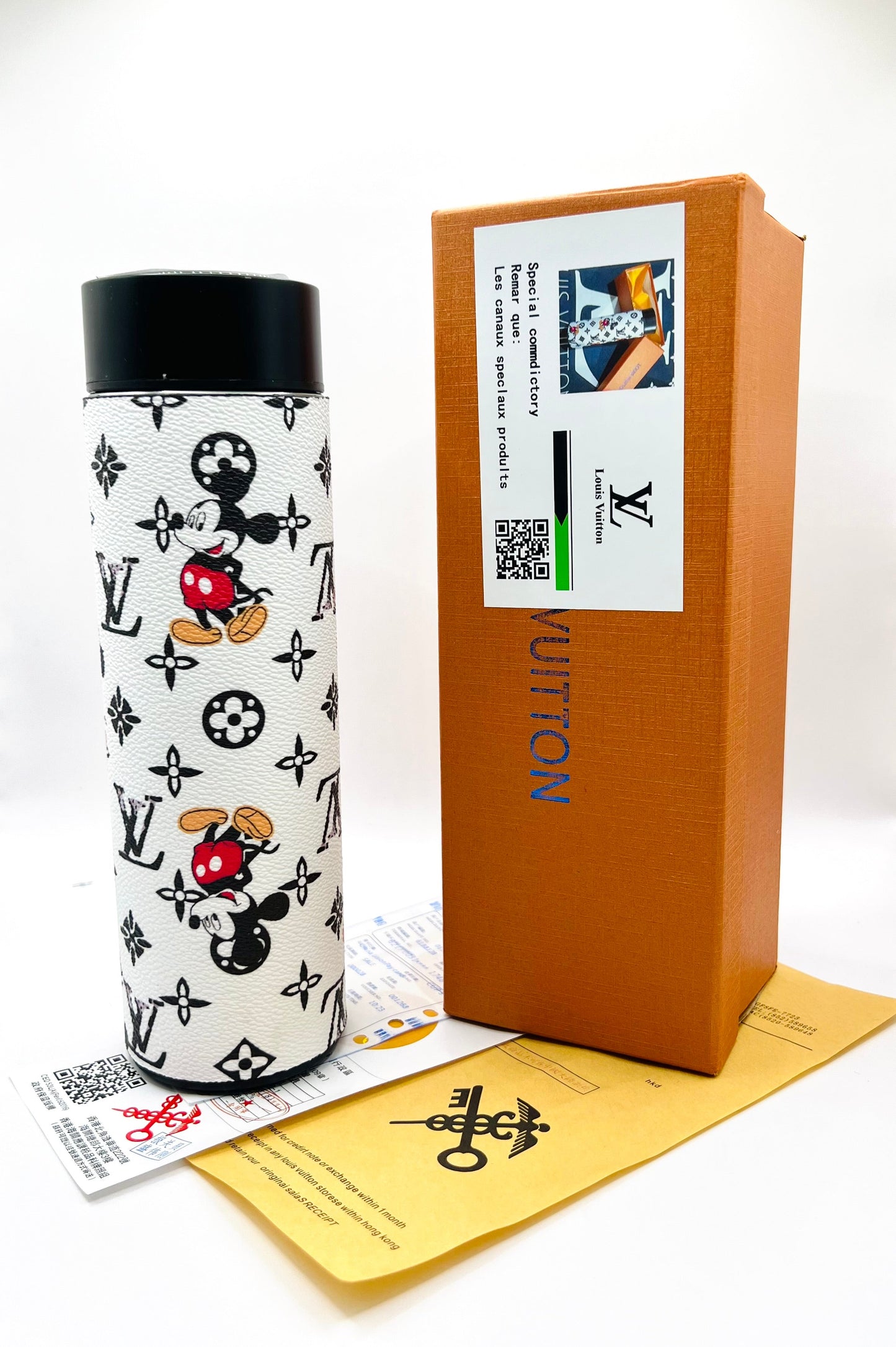 Termo Digital de Acero Inoxidable & Cuero Sintetico 500 ml (Incluye: caja, cubre polvo y certificado) (A3)
