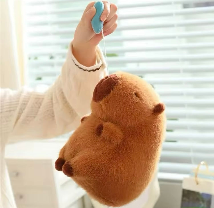 Mochila de peluche Capibara vibrador de cuerda grande de 30cm mod. 13500