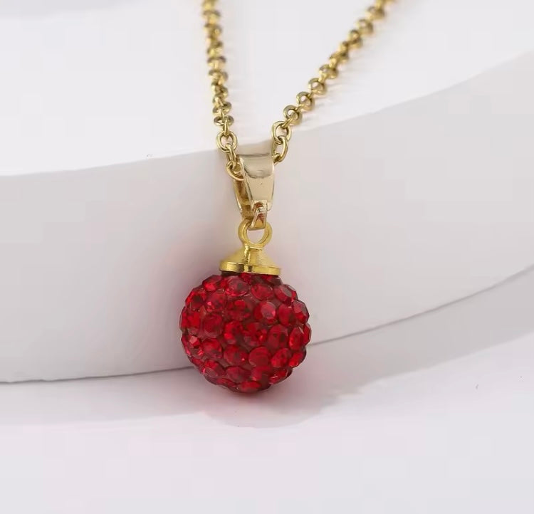 Collar de acero con dije de cerezas 🍒 modelo 2427  (H3)