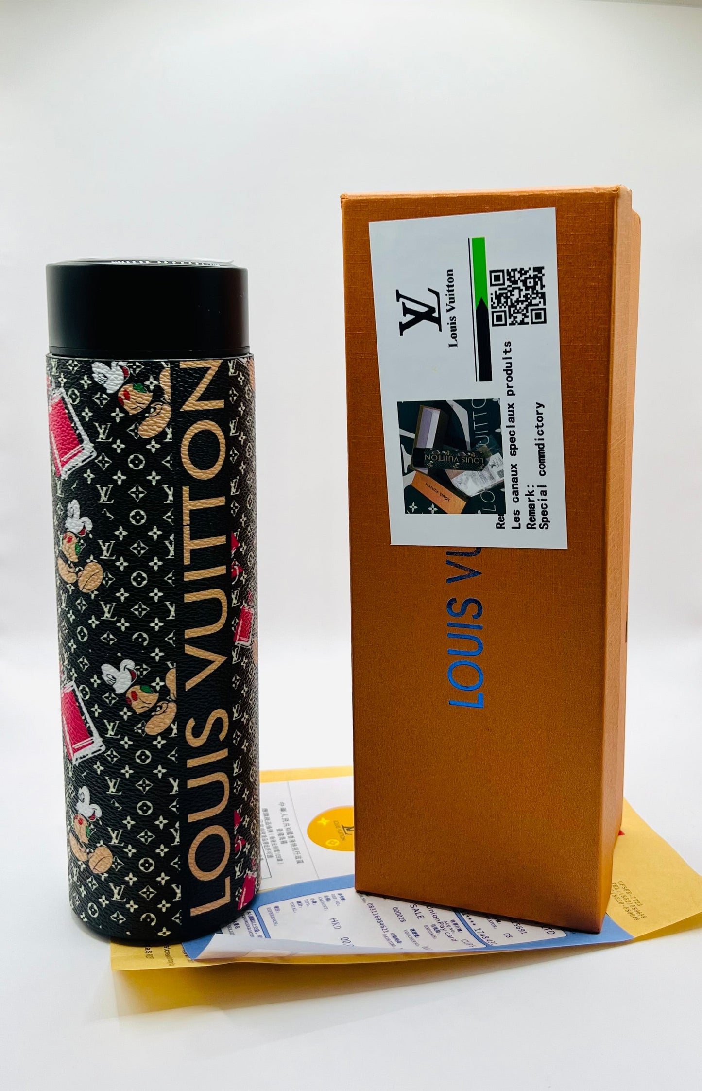 Termo Digital de Acero Inoxidable & Cuero Sintetico 500 ml (Incluye: caja, cubre polvo y certificado) (A3)