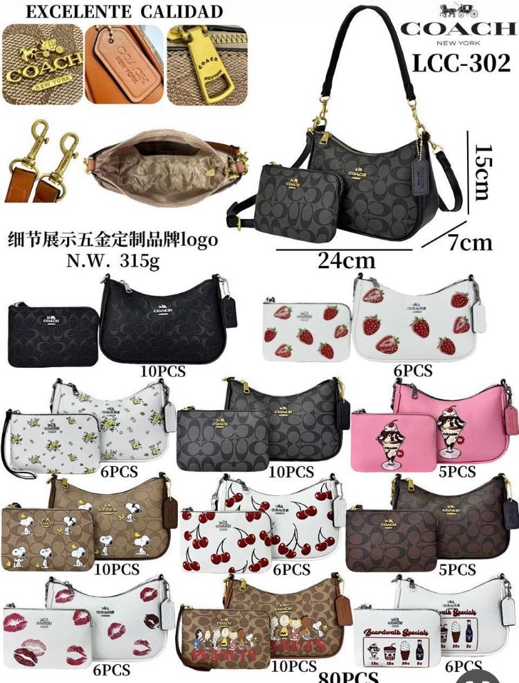 Bolsa duo Crossbody Coac/h para dama LCC-302 foto de referencia