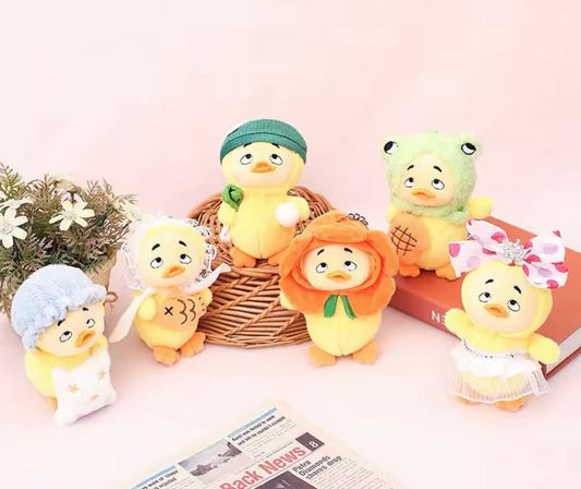 Llavero Peluche patito amarillo con pedrería diamante alta calidad 0660