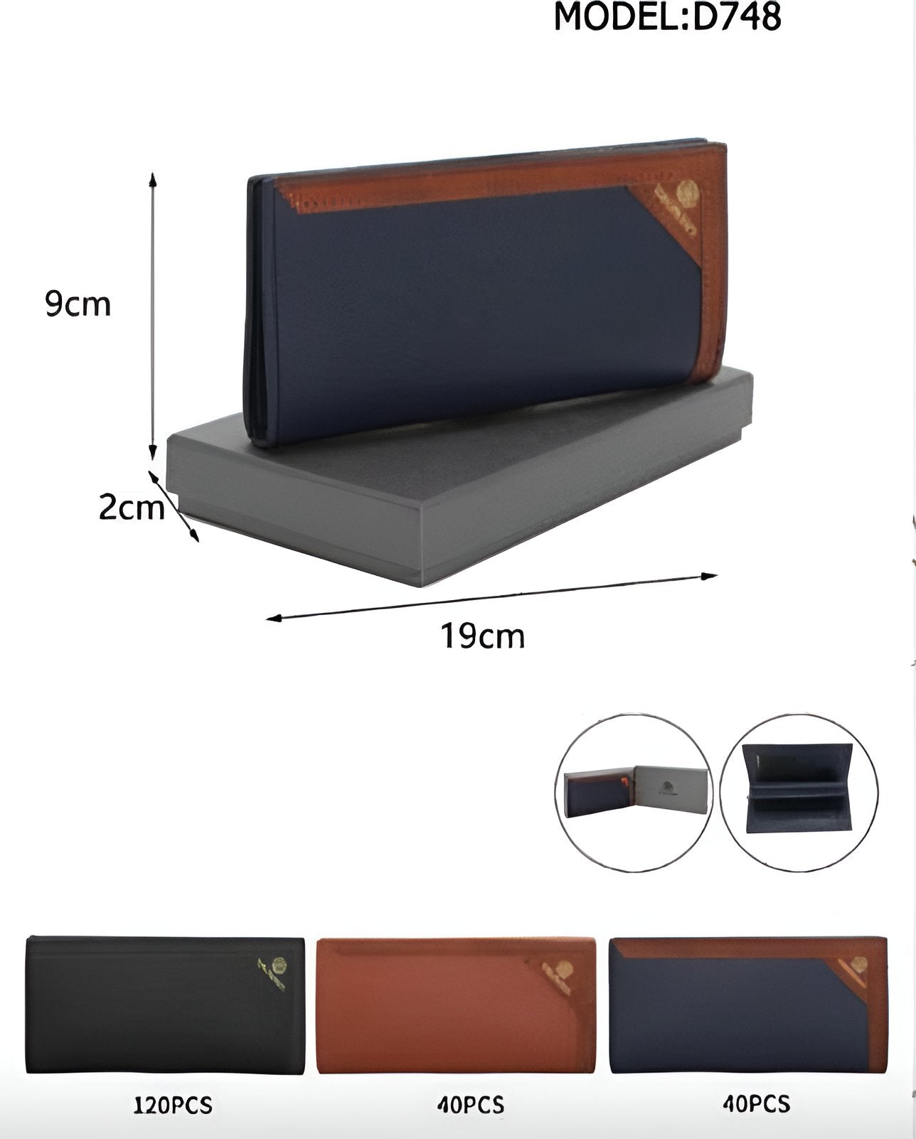 Cartera ejecutiva estilo chequera modelo D748