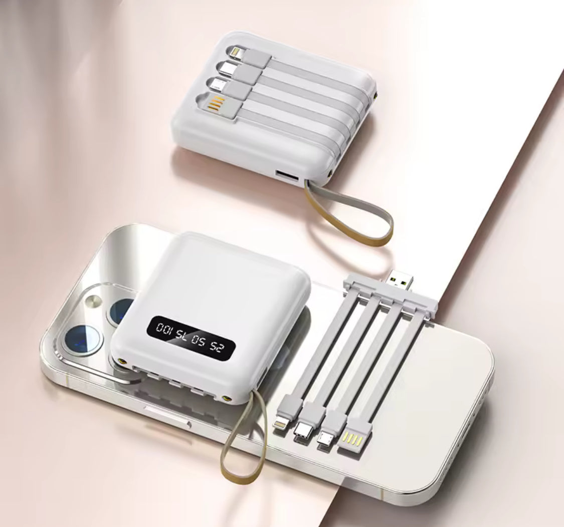 PowerBank Batería portátil con lámpara led y marcador digital para cargar celular con 4 entradas para cargar diferentes dispositivos +10 Diseños Diferentes (B2) LU3834