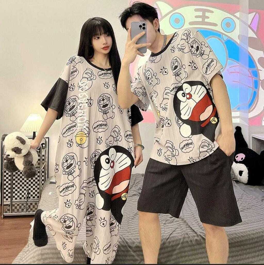 Pijamas individual para  Pareja Calidad Alta  (Hombre: Playera + Short | Mujer: Pijama Jumper) (G6,H6 G1,H1) ZL007 se vende por separado
