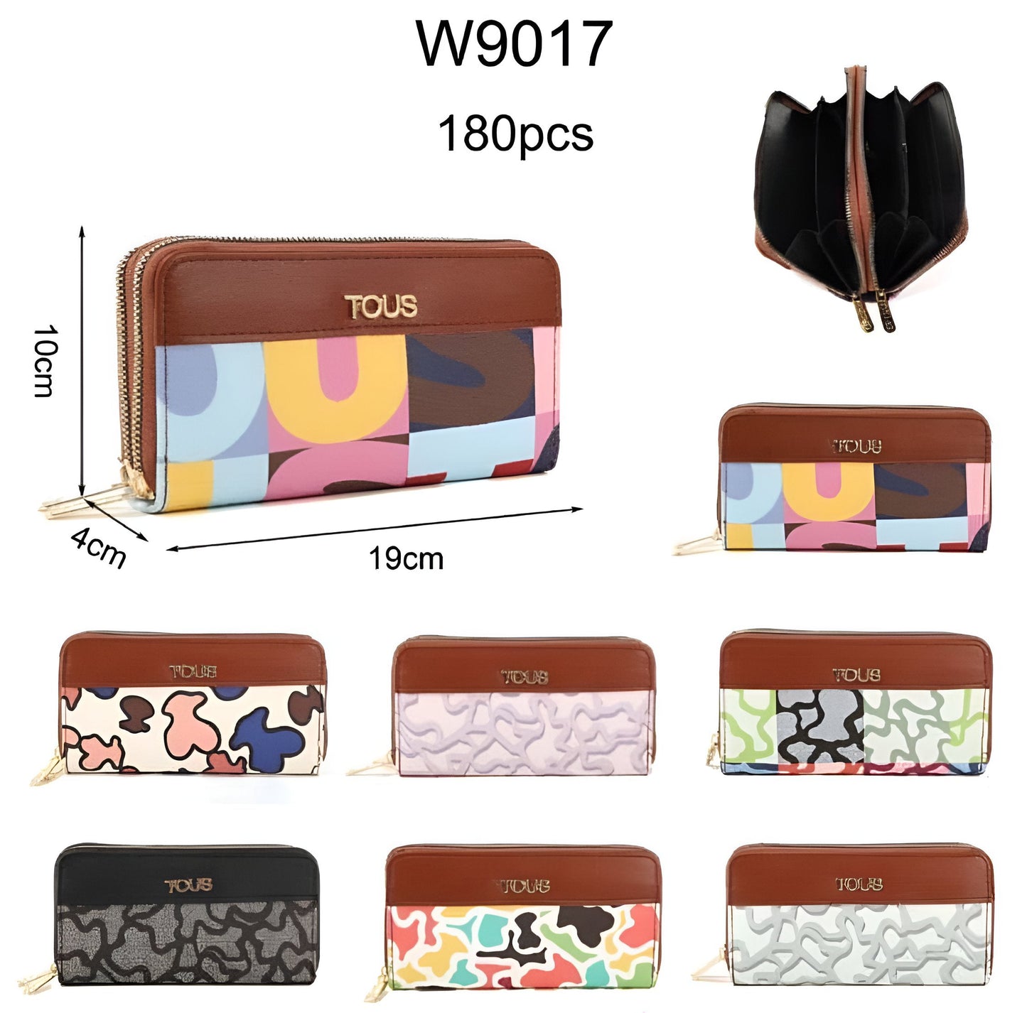 Cartera con monograma de oso 2 Cierres 9017