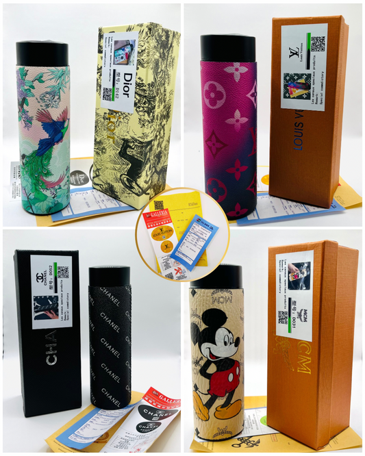 Termo Digital de Acero Inoxidable & Cuero Sintetico  500 ml (Incluye: caja, cubre polvo y certificado) (A3)