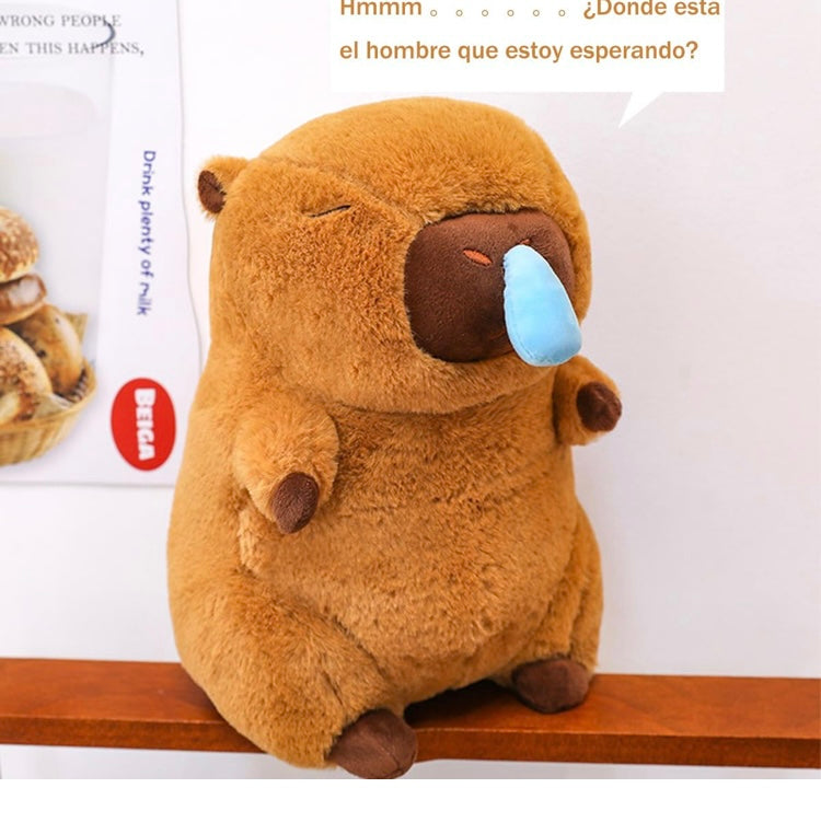Mochila de peluche Capibara vibrador de cuerda grande de 30cm mod. 13500