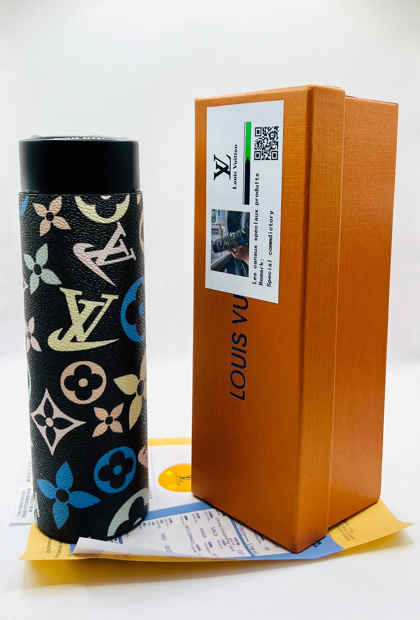 Termo Digital de Acero Inoxidable & Cuero Sintetico 500 ml (Incluye: caja, cubre polvo y certificado) (A3)