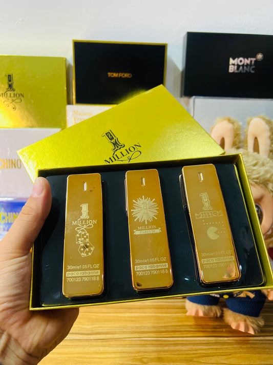 Set Paco Rabanne One Million – 3 Perfumes de 30 ml c/u