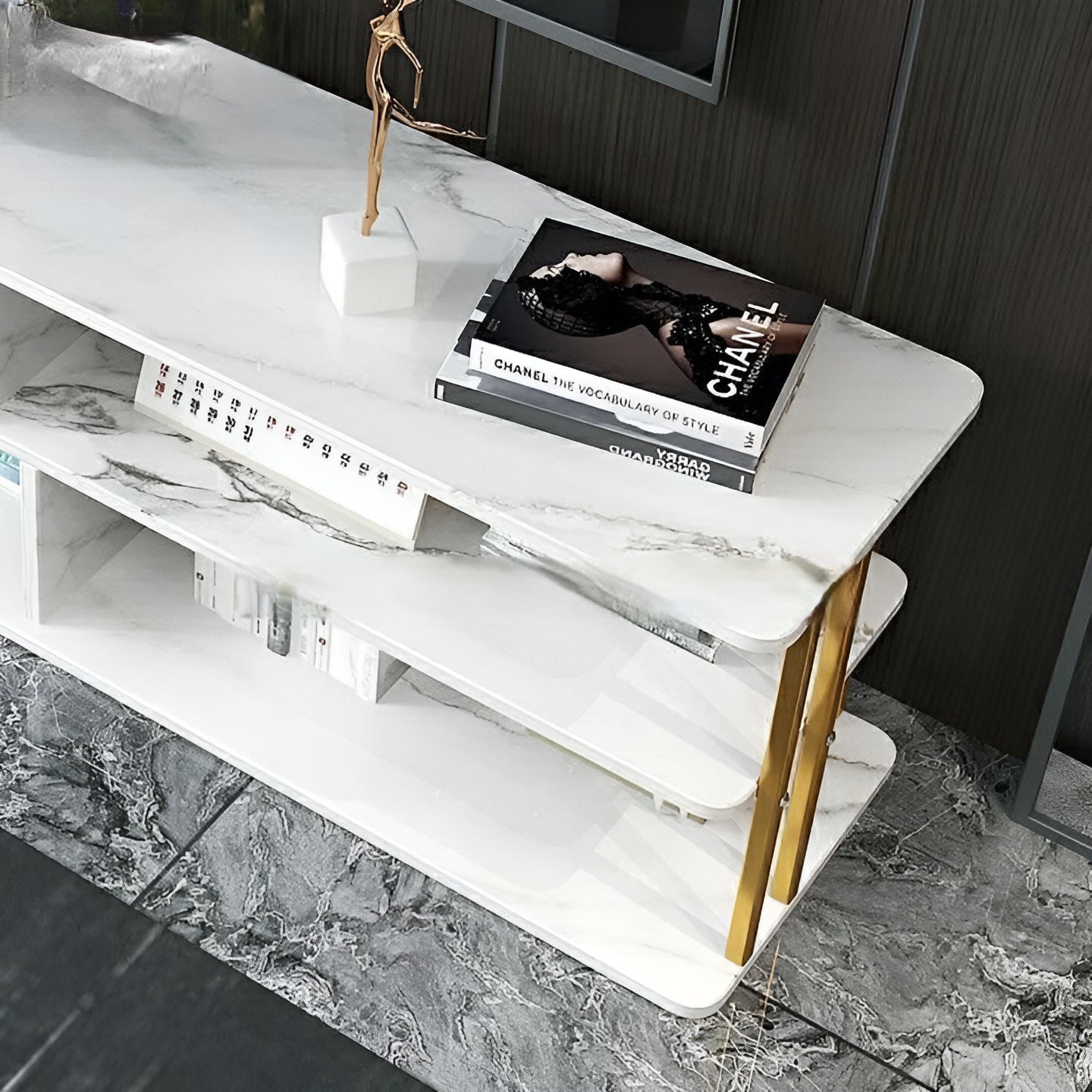 Mesa de Entretenimiento Elegance Blanca 120x30x43 cm