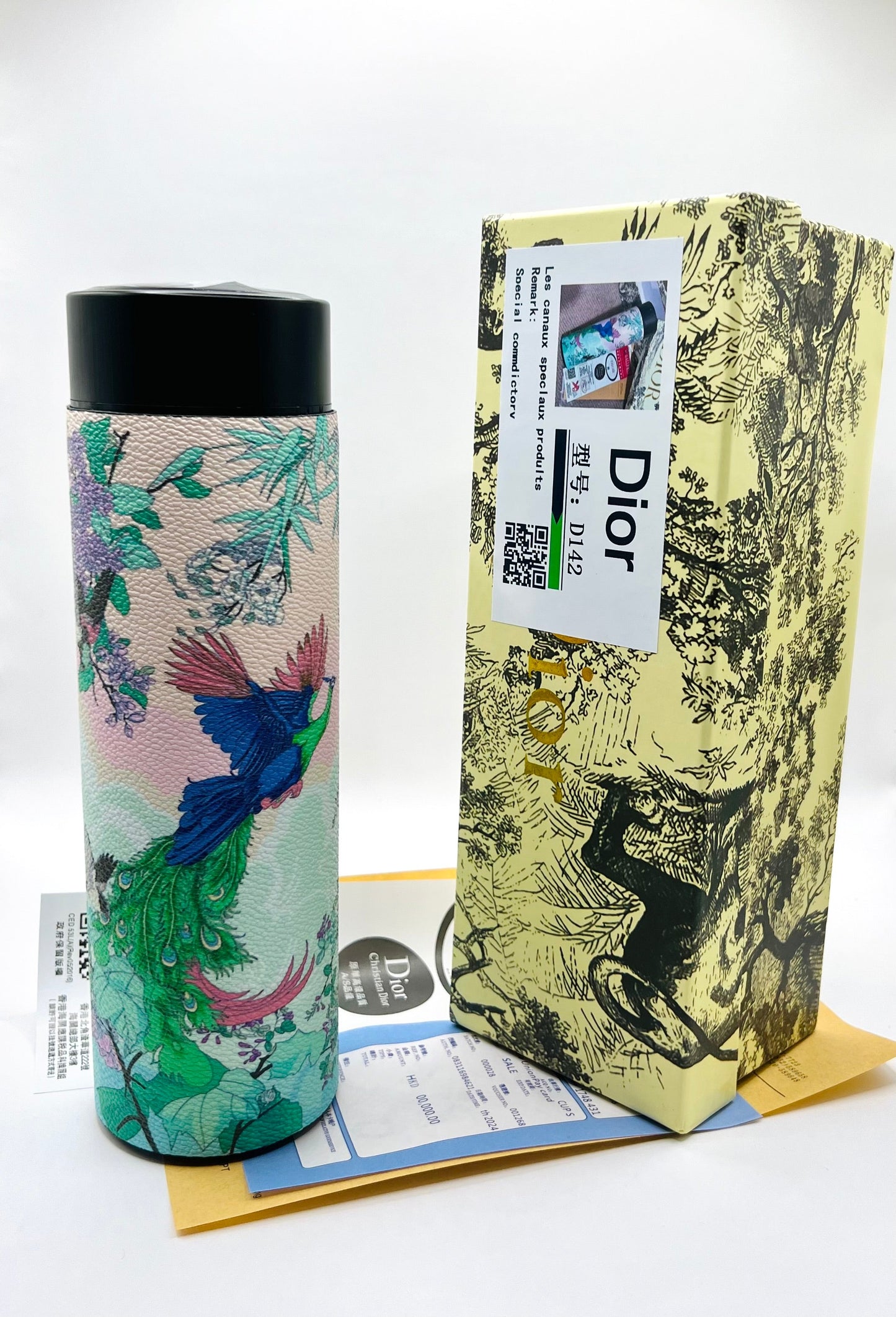 Termo Digital de Acero Inoxidable & Cuero Sintetico 500 ml (Incluye: caja, cubre polvo y certificado) (A3)