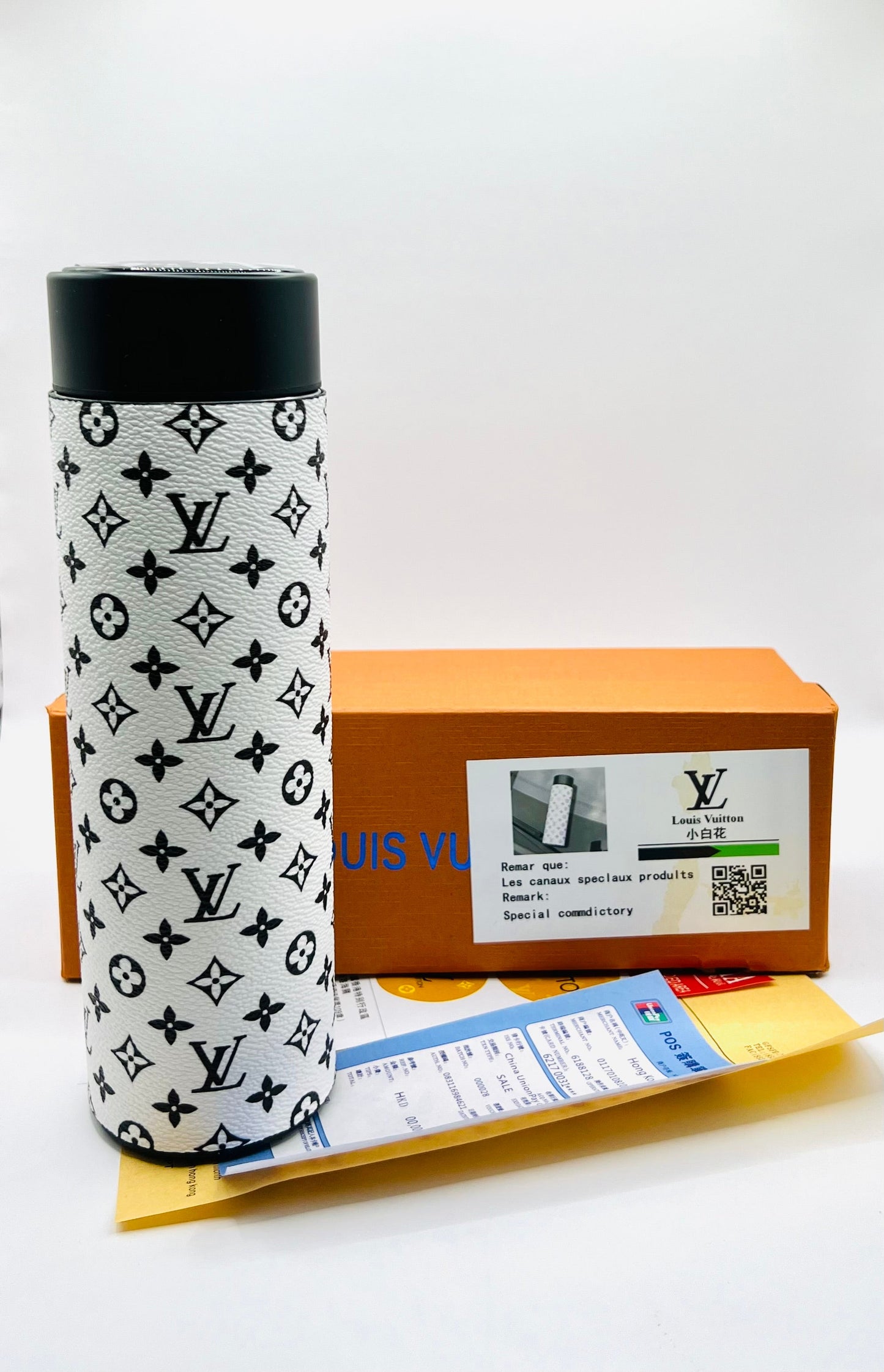 Termo Digital de Acero Inoxidable & Cuero Sintetico 500 ml (Incluye: caja, cubre polvo y certificado) (A3)