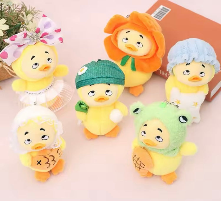 Llavero Peluche patito amarillo con pedrería diamante alta calidad 0660