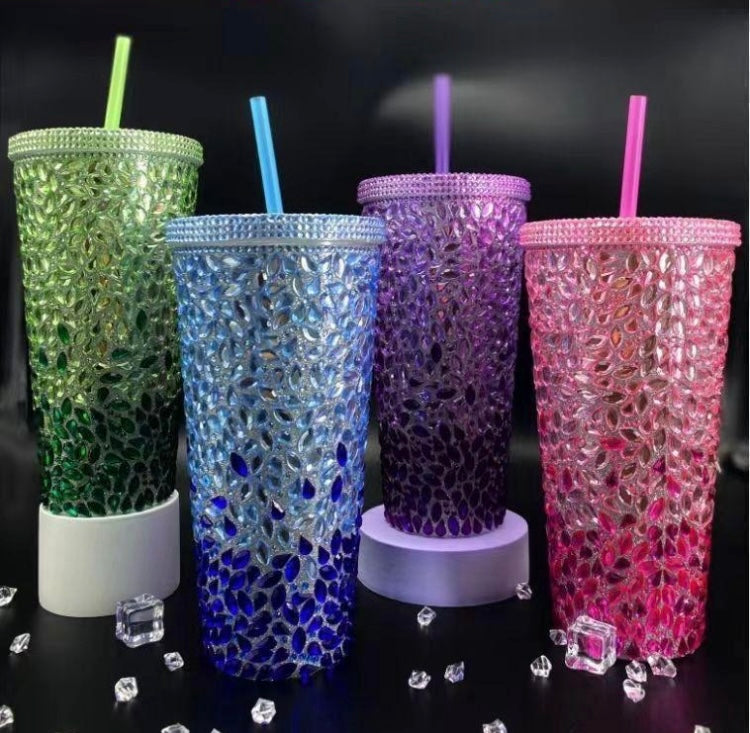 Vaso de lujo con pedrería tipo esmeralda 750 ml (A4) 0002