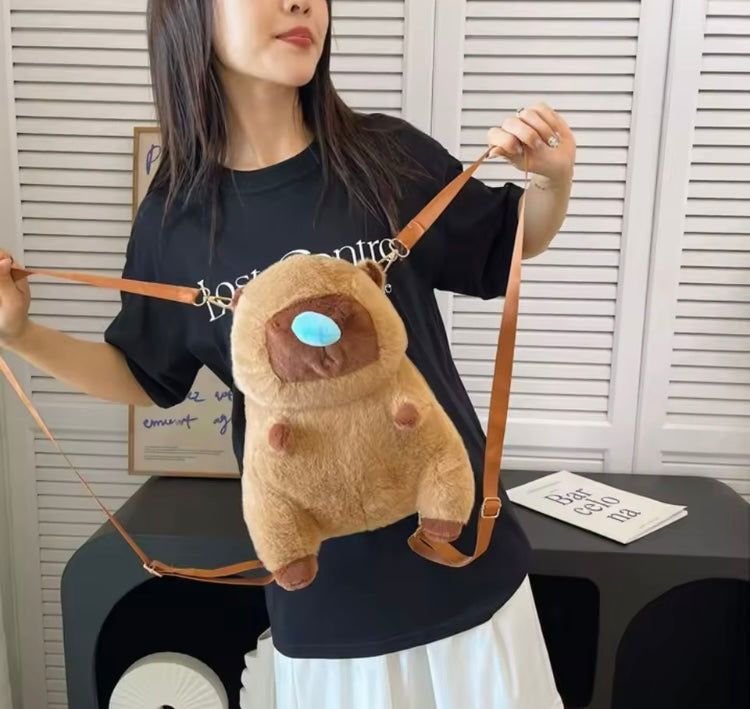 Mochila de peluche Capibara vibrador de cuerda grande de 30cm mod. 13500