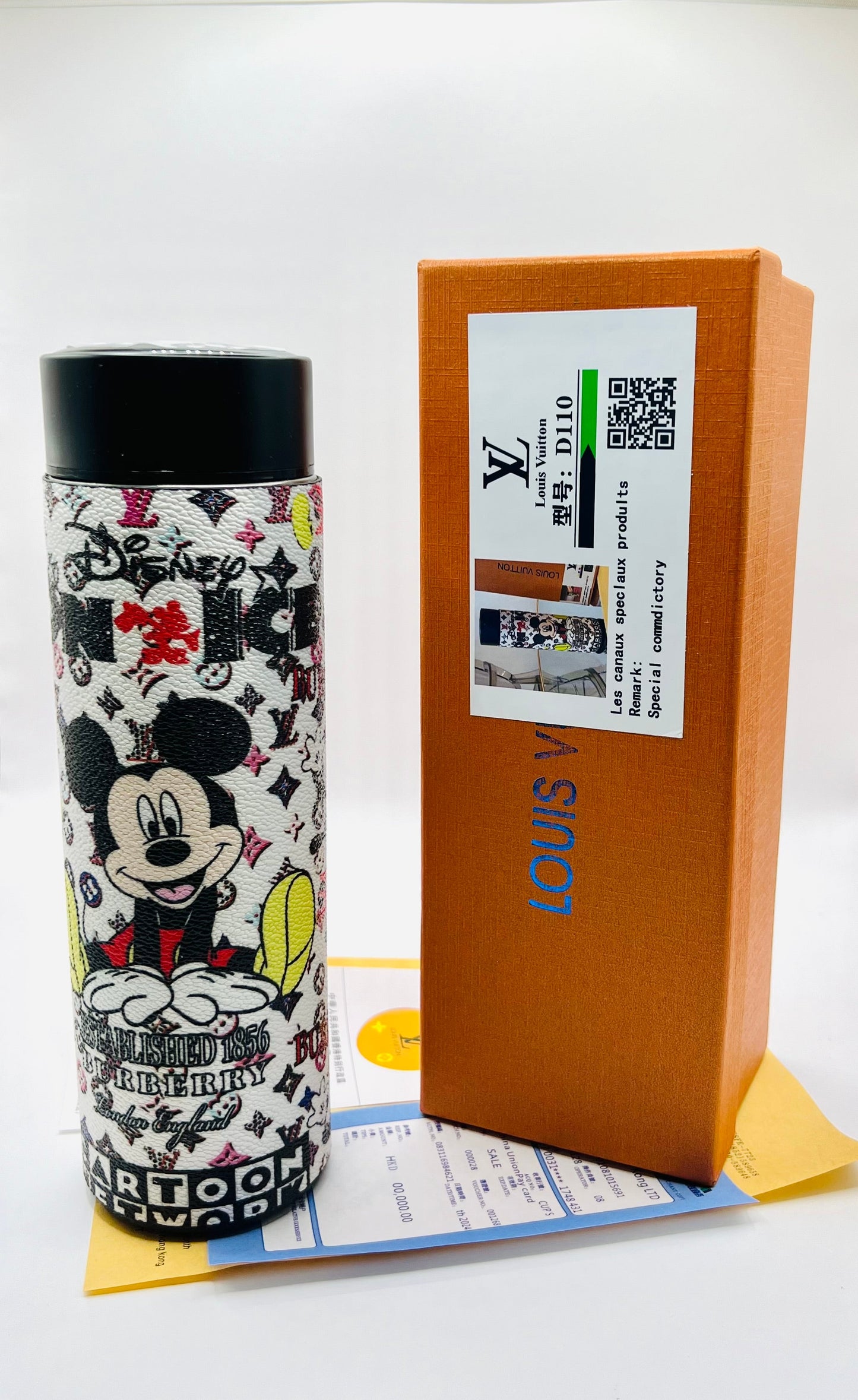 Termo Digital de Acero Inoxidable & Cuero Sintetico 500 ml (Incluye: caja, cubre polvo y certificado) (A3)