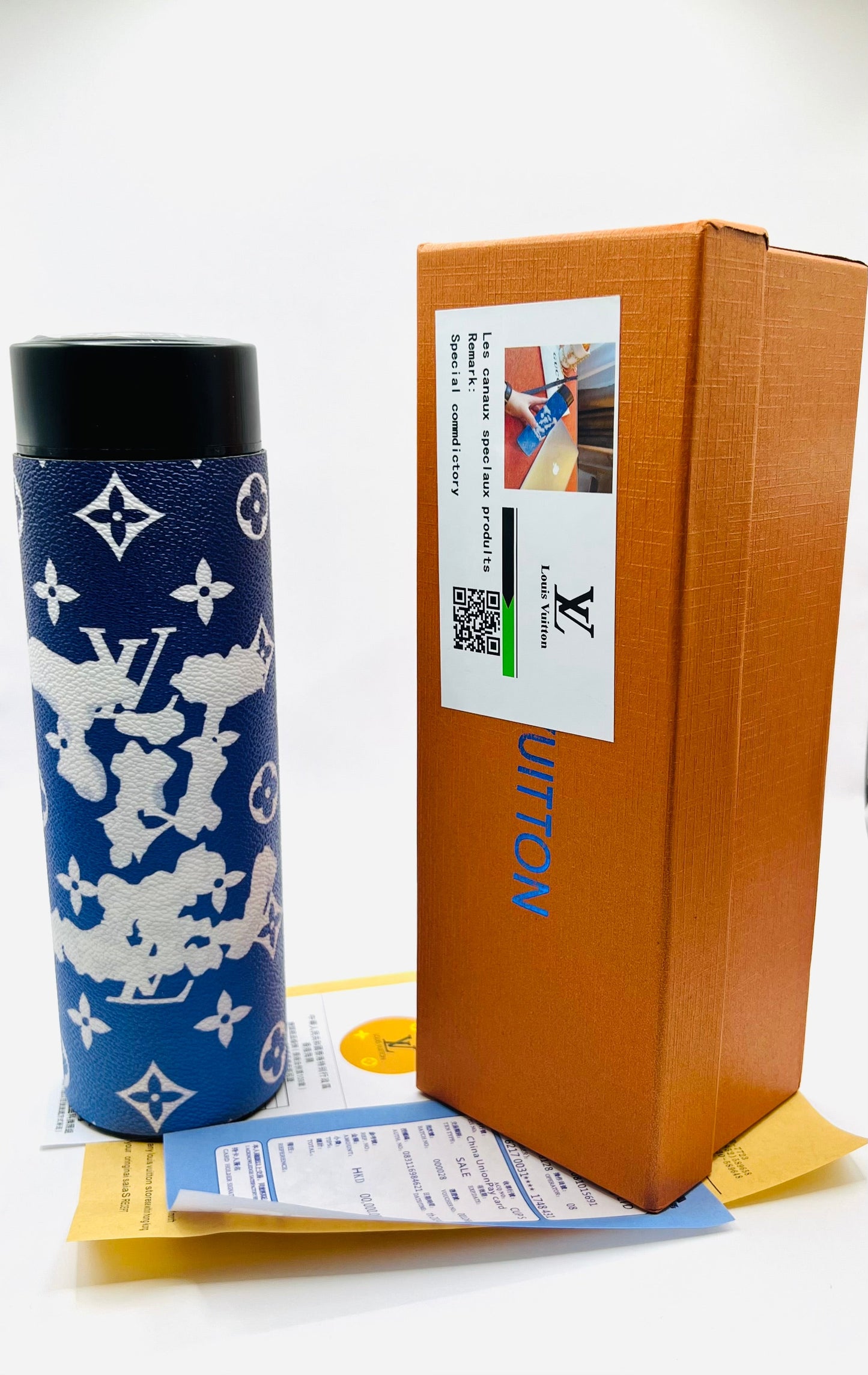 Termo Digital de Acero Inoxidable & Cuero Sintetico 500 ml (Incluye: caja, cubre polvo y certificado) (A3)