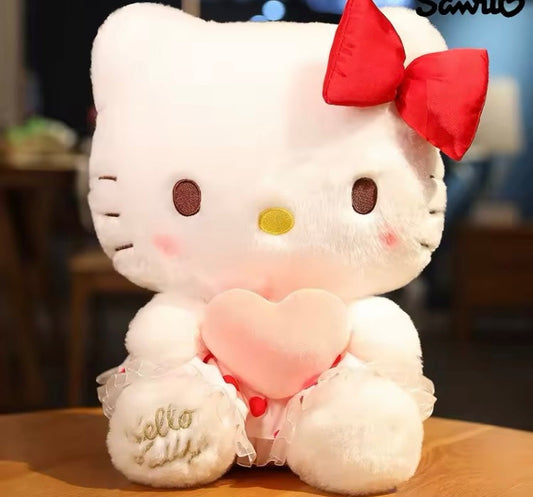 Peluche HK con moño y corazón rosa  30 cm MR-1230