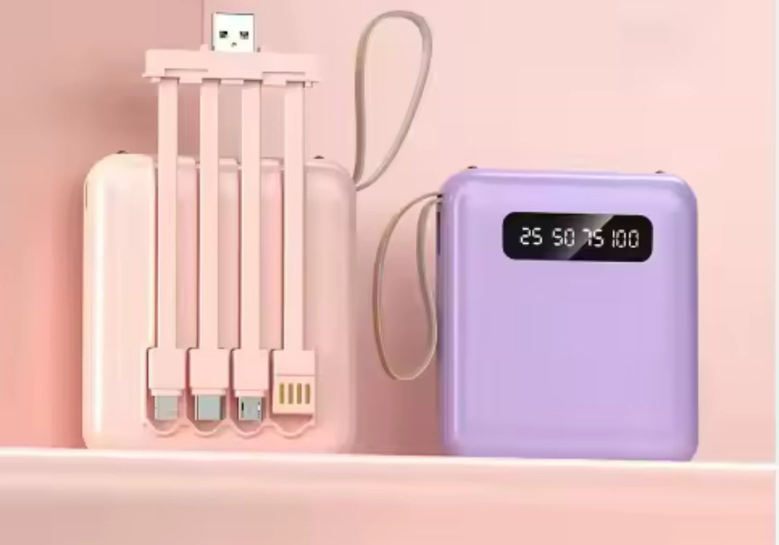 PowerBank Batería portátil con lámpara led y marcador digital para cargar celular con 4 entradas para cargar diferentes dispositivos +10 Diseños Diferentes (B2) LU3834