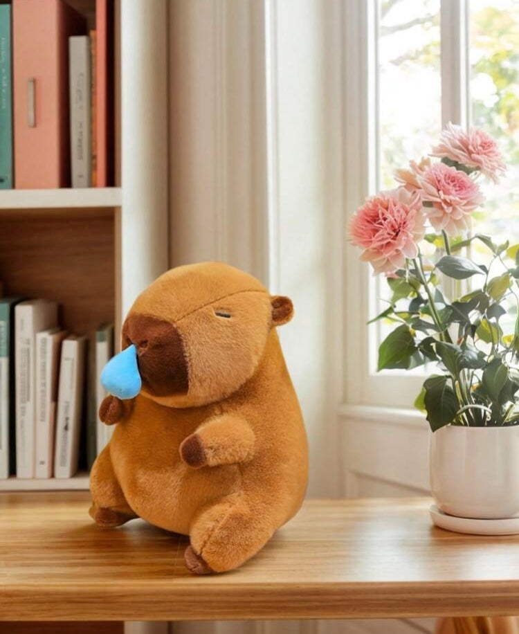 Mochila de peluche Capibara vibrador de cuerda grande de 30cm mod. 13500