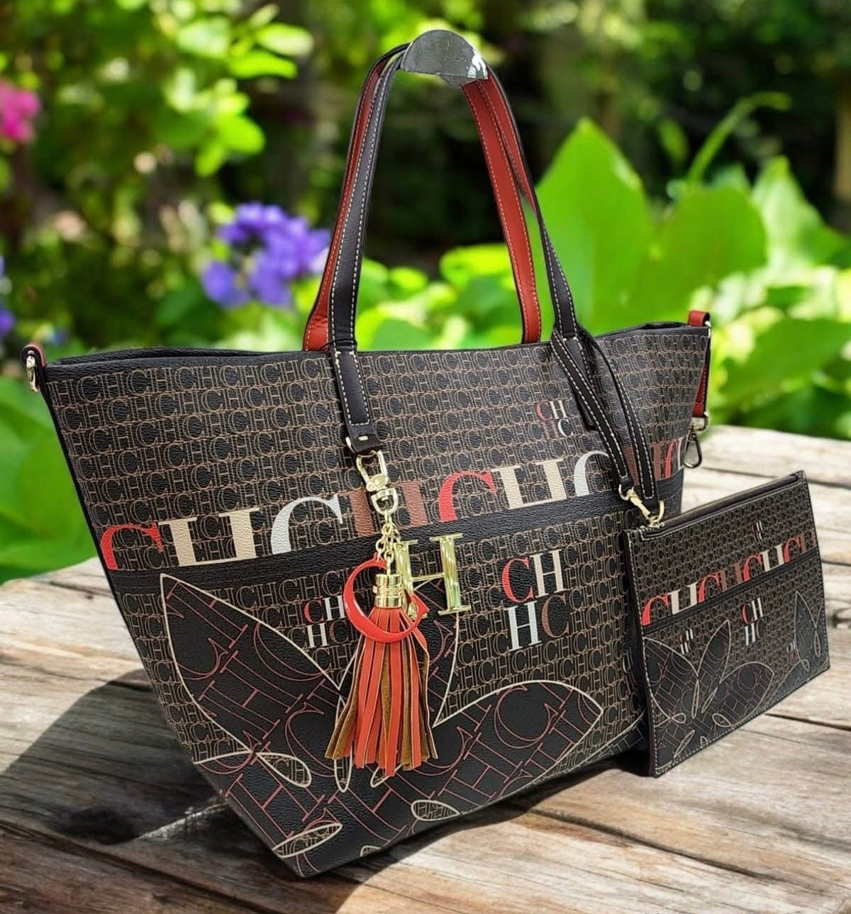 Bolsa duo Tote C/H para dama 18401 incluye pochette