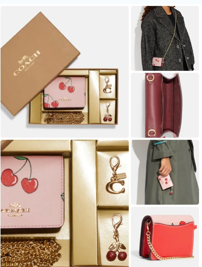 Set de lujo Coac:h  Mini Crossbody + 2 Llaveros foto de referencia 🍓 🍒 🍎