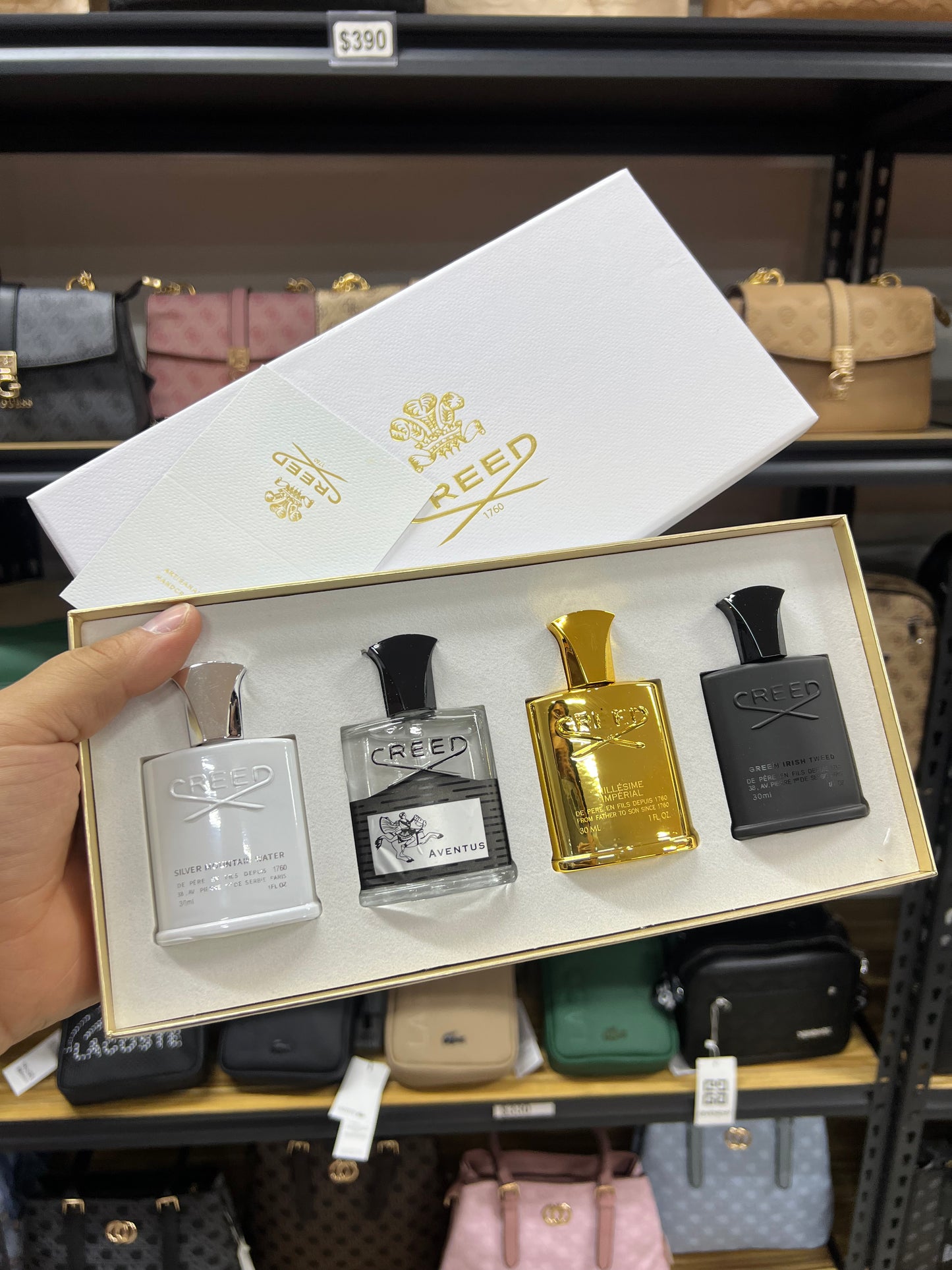 Set Creed 4 x 30 ml | Aventus – Millésime – Silver Mountain – Green Irish
