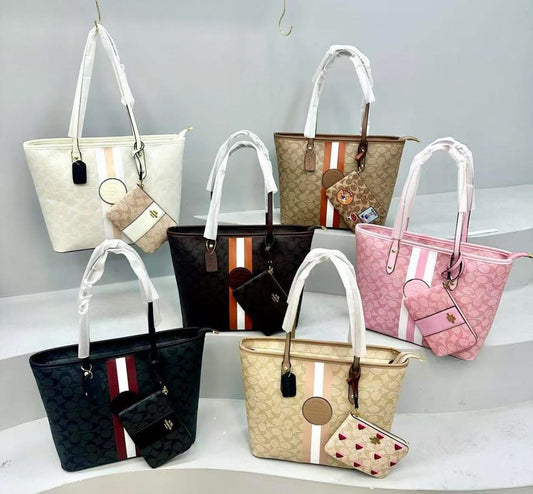 Bolsa Tote para dama Coac/h (A3) 771-L8853 combo con muñequera