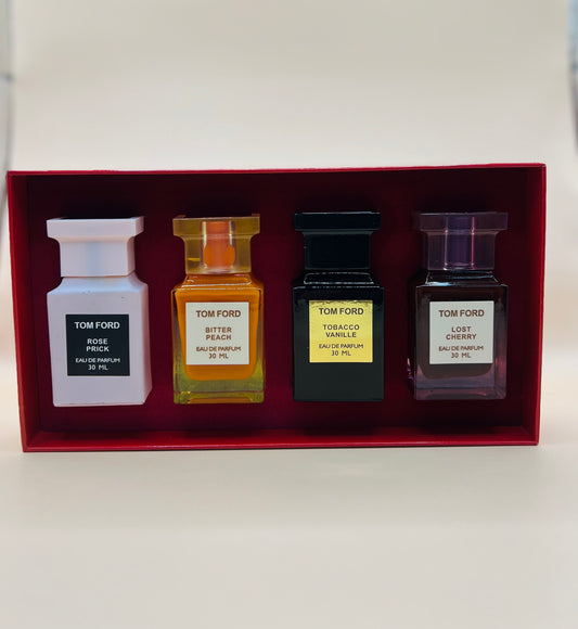 Set Tom Ford 4 x 30 ml | Rose Prick – Bitter Peach – Tobacco Vanille – Lost Cherry