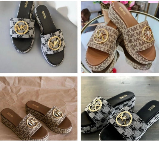 Sandalias KM 34500 con grabado suela de corcho ancha
