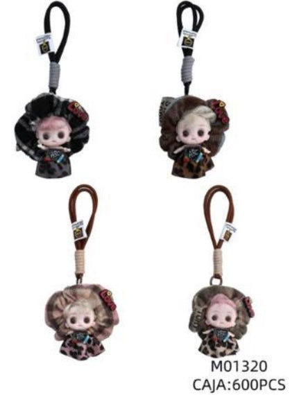 Llavero muñeca  con dona para el cabello en la cabeza (J3) M01320