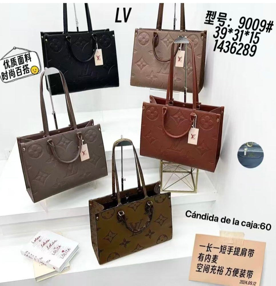 Bolsa tote VL excelente calidad con monograma en vinipiel mod.9009