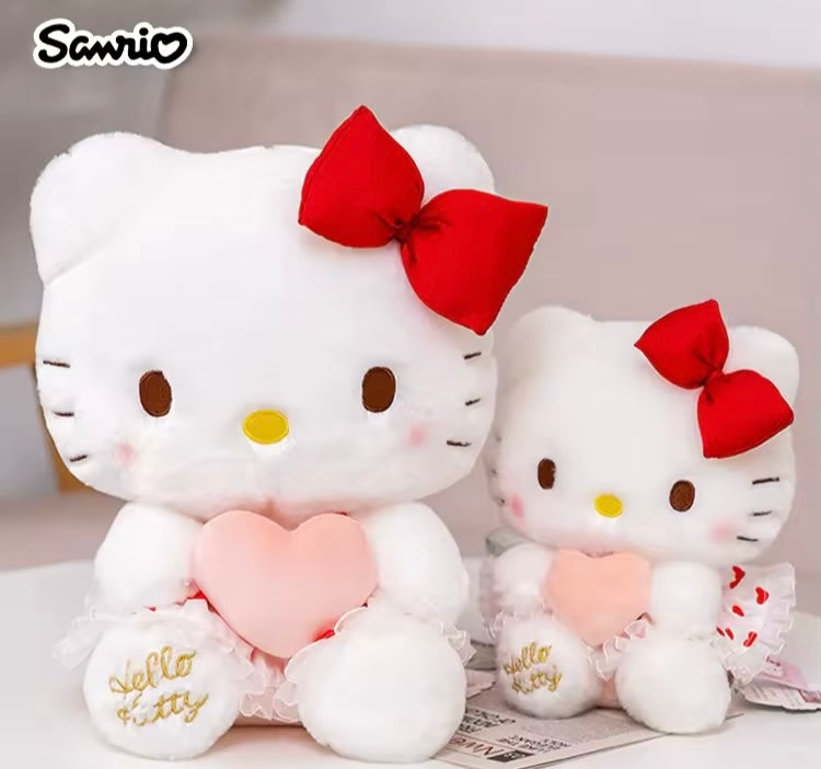 Peluche HK con moño y corazón rosa  30 cm MR-1230