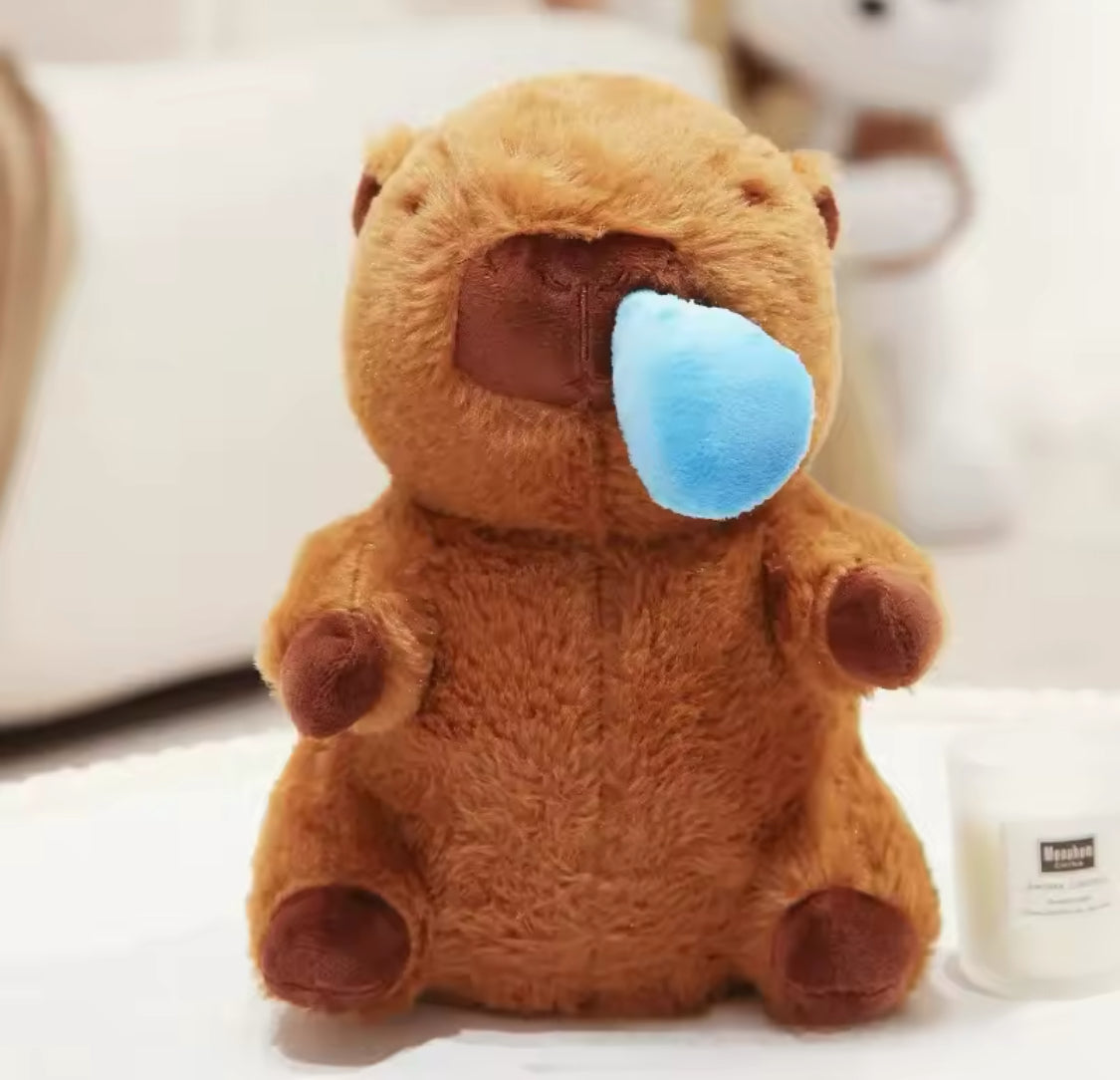 Llavero Capibara de Peluche con Gorro Quita-Pon&Mochila cm  (J2) 0044