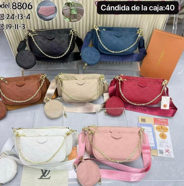 Bolsa Crossbody doble L/V para dama incluye caja y cubre polvo 📦 8806