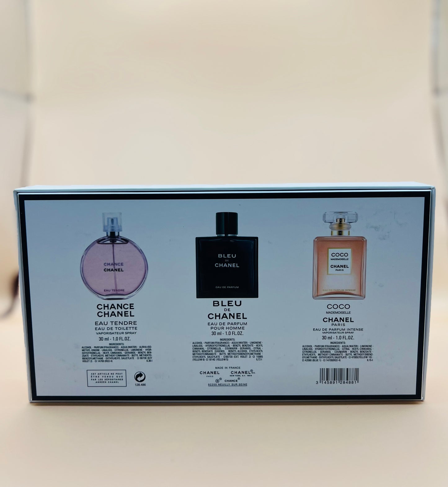 Set Chanel 3 x 30 ml | Chance – Bleu – Coco