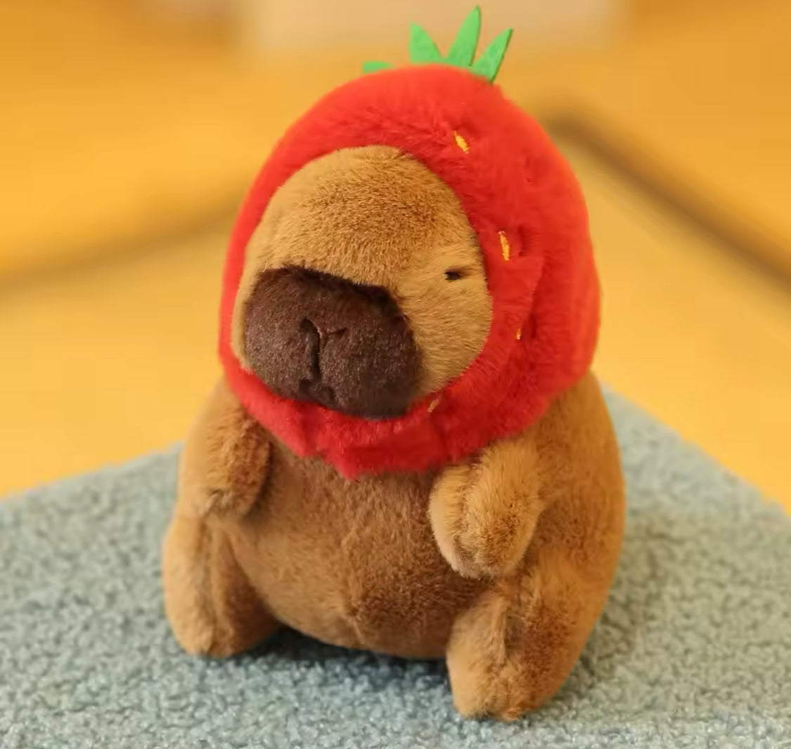 Llavero Capibara de Peluche con Gorro Quita-Pon&Mochila cm  (J2) 0044