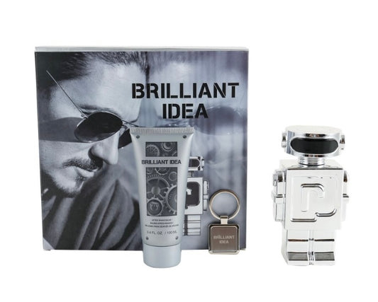 Set de Perfume Brillant Idea con Eau de Toilette 100 ml, Bálsamo para Después de Afeitar 100 ml y Llavero N7646