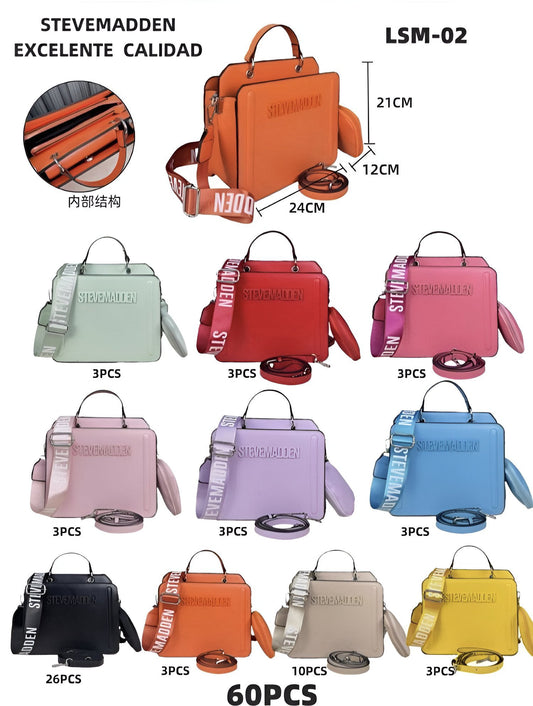 Bolso doble correa y monederos Liso steven- M modelo (A1) 1009