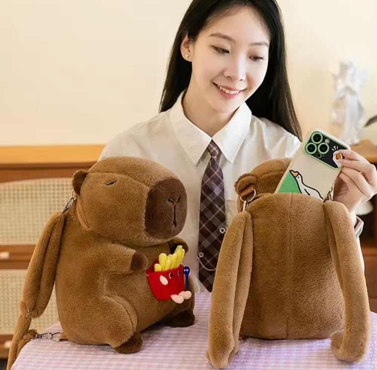 Mochila de peluche Capibara calidad premium grande 30cm mod.  9999
