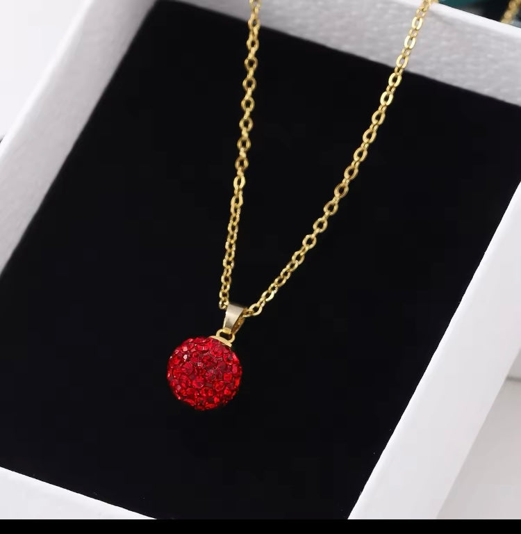 Collar de acero con dije de cerezas 🍒 modelo 2427  (H3)