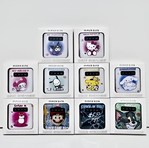 PowerBank Batería portátil con lámpara led y marcador digital para cargar celular con 4 entradas para cargar diferentes dispositivos +10 Diseños Diferentes  (B2) LU3834