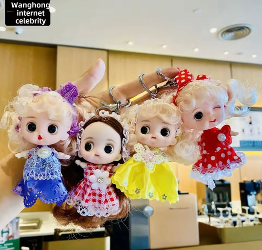 Llavero de muñeca de sololoy con dona para el cabello en la cabeza (J3)   M01322